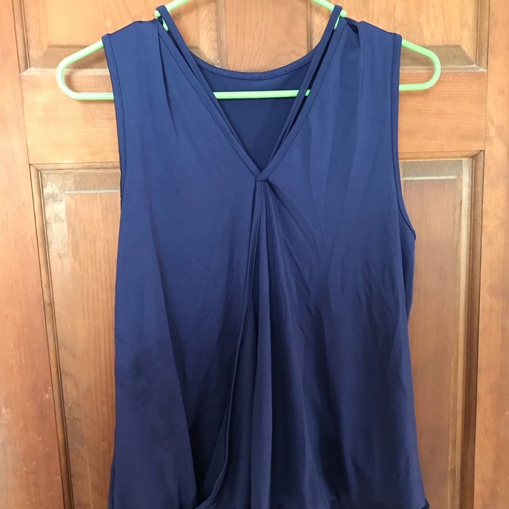Stretchy navy tank